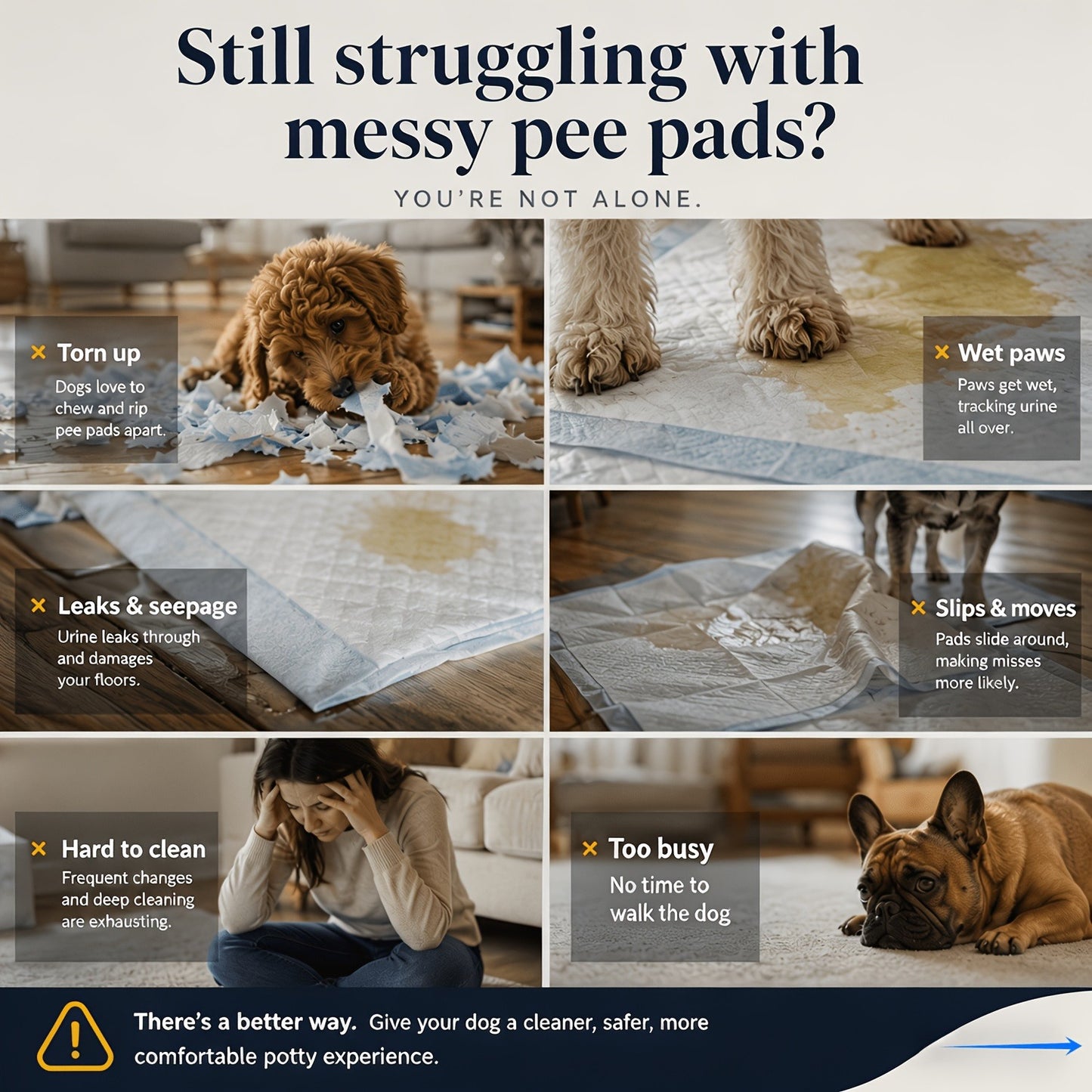 Indoor Dog Potty Tray with Removable Grating - Leak-Proof Puppy Training Toilet, Washable Pee Pad Holder for Apartments, Easy Clean Dog Bathroom, 7 Colors, Small & Large Sizes