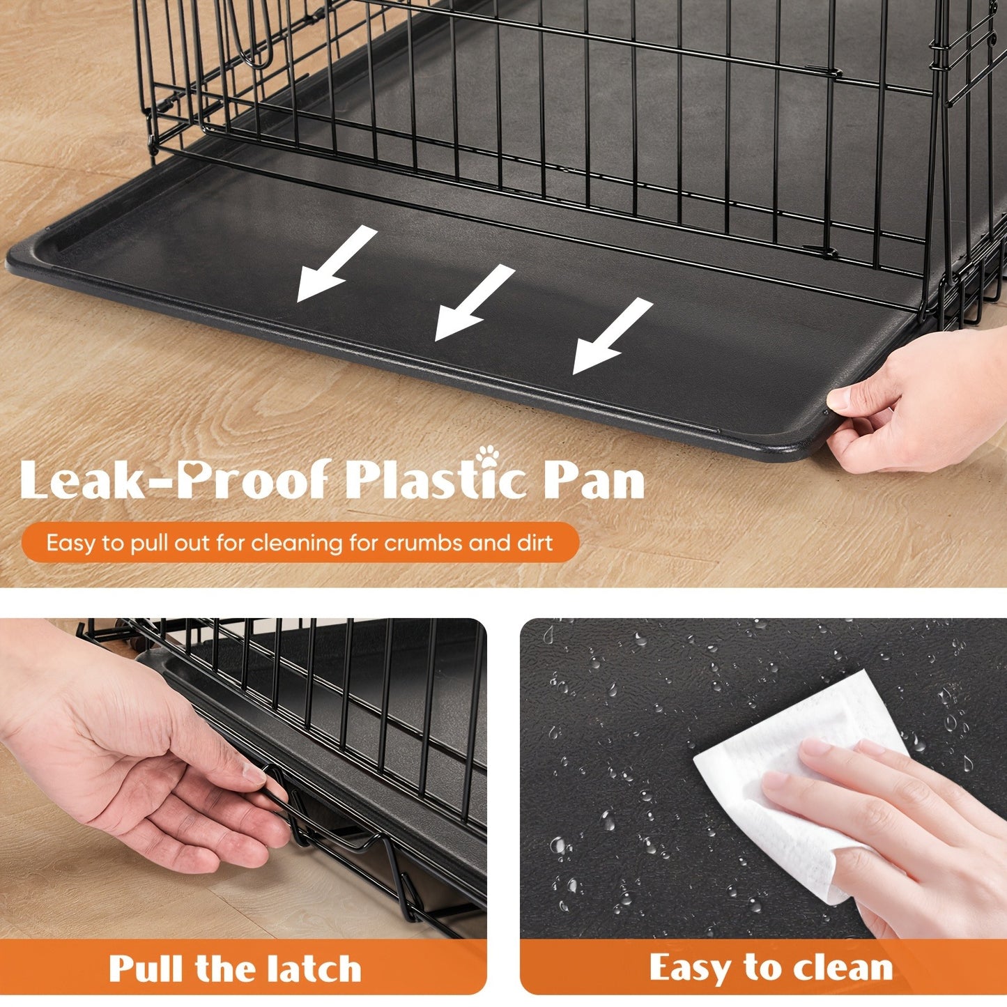 Folding Metal Dog Crate with Divider & Removable Tray – 36 Inch Portable Reinforced Kennel for Indoor & Outdoor Use