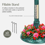 Solar Lighted Pedestal Bird Bath product image 27
