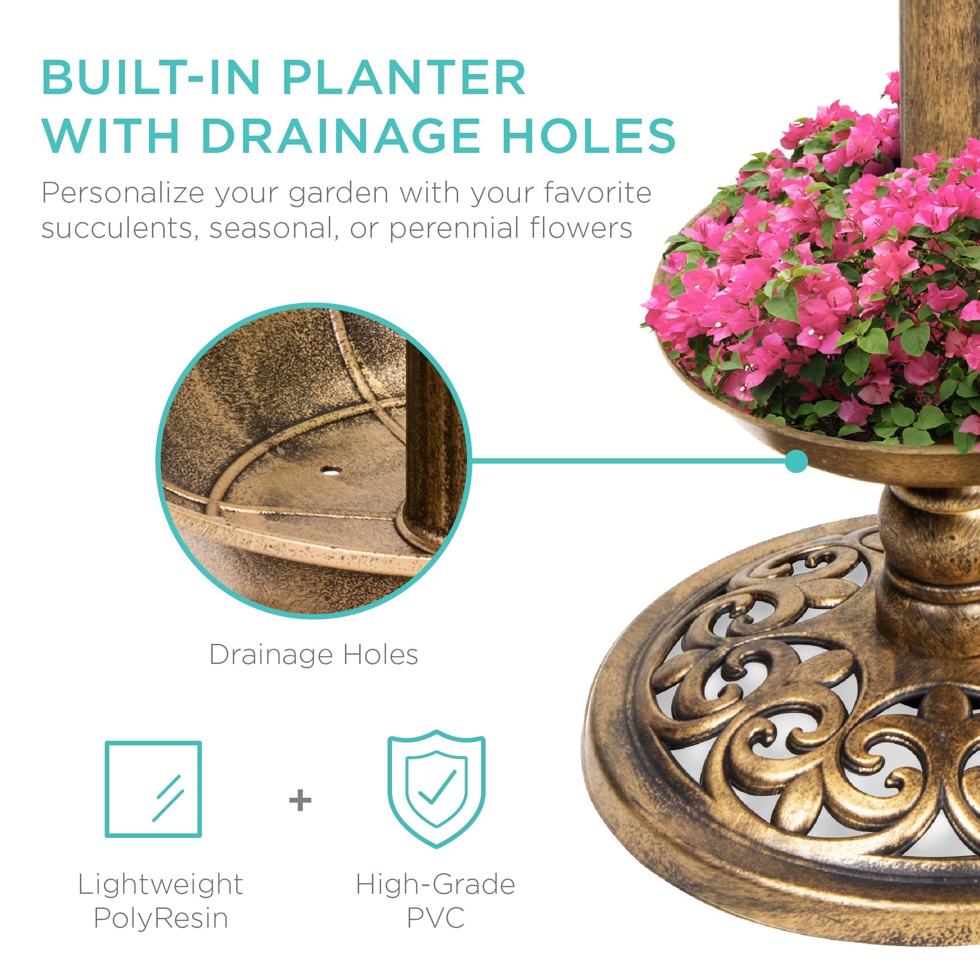 Solar Bird Bath with Planter product image 25