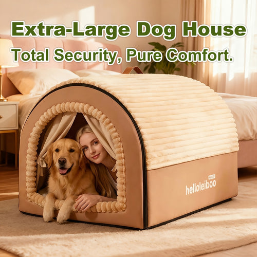 Dog Bed Cat Bed Enclosed Pet Tent House - All-Season Soft Washable Cave Bed with Non-Slip Bottom, Cozy Puppy Kennel for Small Medium Large XL Dogs and Cats, Easy Clean Removable Cushion, 4 Sizes Available
