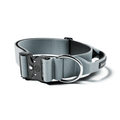 Wide Control-Handle Dog Collar Metal Grey / SMALL