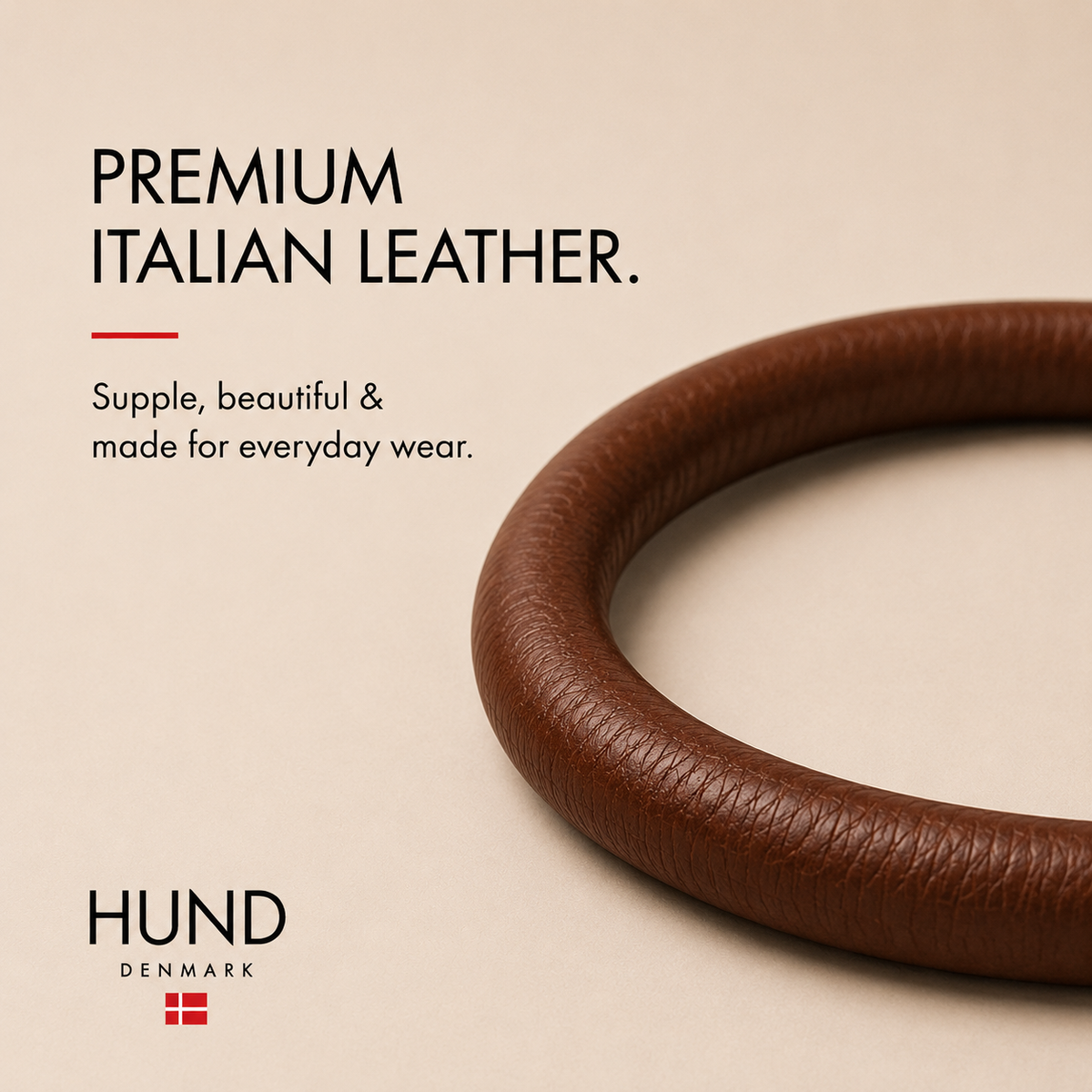Rolled Italian Leather Dog Collar product image 4