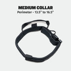 Padded Tactical Dog Collar Black - Medium (13.5" - 16.5")