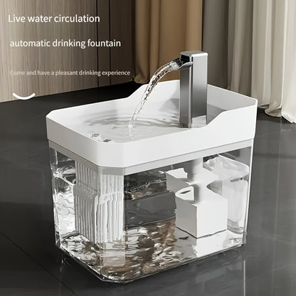 Cat Water Fountain Automatic USB Rechargeable – Ultra-Quiet Smart Pet Water Dispenser with Continuous Cycling Flow, No Battery Required, for Cats & Dogs (White / Black / Yellow)