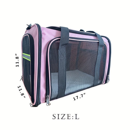 Airline Approved Pet Carrier Soft Sided – TSA Compliant, Collapsible Travel Bag for Small Medium Cats & Dogs Under 15 lbs, Breathable Mesh, Foldable Design