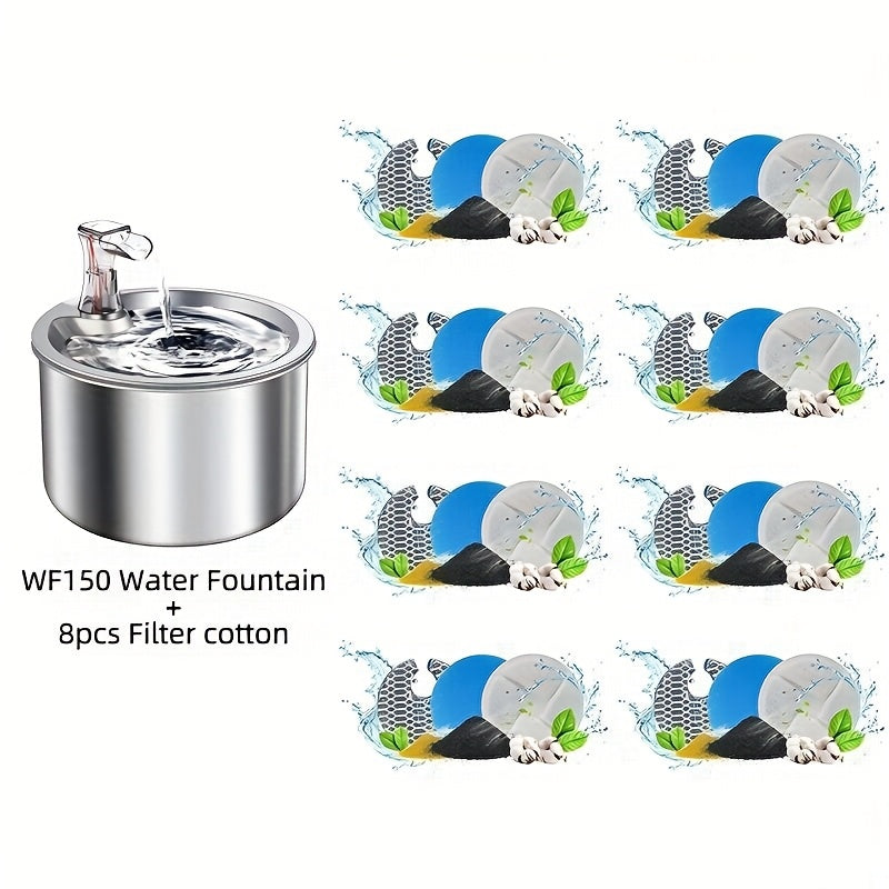 (8 Filters For 3L/3.5L Can Be Sold Separately)NPET 0.93GAL/0.79GAL Large Pet Water Fountain With 2-in-1 Design, Transparent Viewing Windows For Easy Water Monitoring, USB Charging, Automatic Water Dispenser For Cats And Dogs, Without Battery