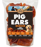 100% natural pig ears for dogs, single ingredient, no additives, soft cartilage chew treats