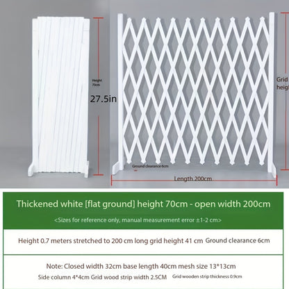 Dog Gate Folding Wooden - Thickened Natural Wood Grain Pet Barrier for Stairs Doorway & Home Entrance, Expandable Mesh Fence for Dogs & Puppies, 27.56 & 35.43 Inch Height Options in Carbonized & White