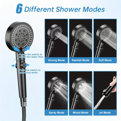 Portable Pet Shower Head with Temperature Display – 6000mAh Rechargeable Battery, 6 Spray Modes & 120-Min Runtime | Cordless Dog Bathing Sprayer for Home, Outdoor & Travel | Lightweight & Easy to Use