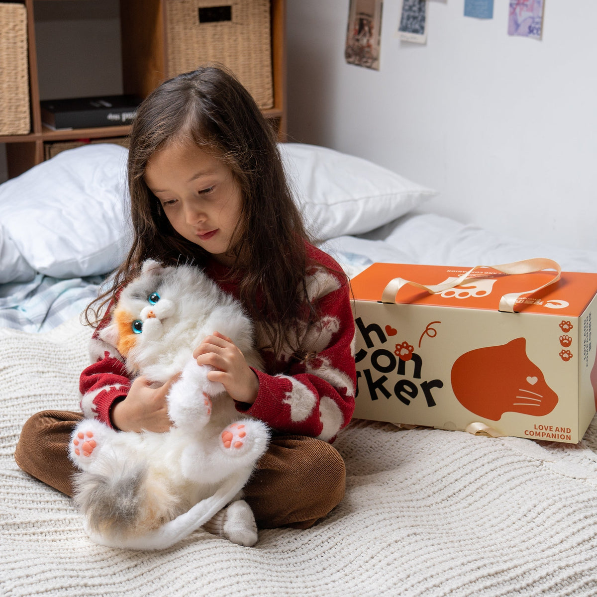 Cat Backpack Mini Calico Plush Kitty Bag for Teens, a Comforting Companion for Calm Moments Wherever You Go