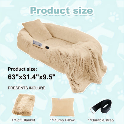 Human Dog Bed Extra Large - 70x44x11 Inch Washable Faux Fur Orthopedic Dog Bed for People & Pets, Non-Slip Giant Dog Bed with Removable Cover, Napping Lounger for Adults & Dogs in Multiple Colors