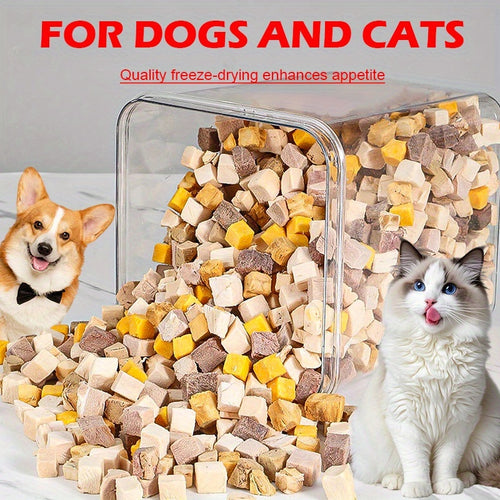 Freeze-Dried Dog Treats 150g Triple Combo - Beef Liver, Chicken & Egg Yolk Grain-Free High Protein Crunchy Bites for Small Dogs, Puppies, Poodles & Bichons, Training Rewards