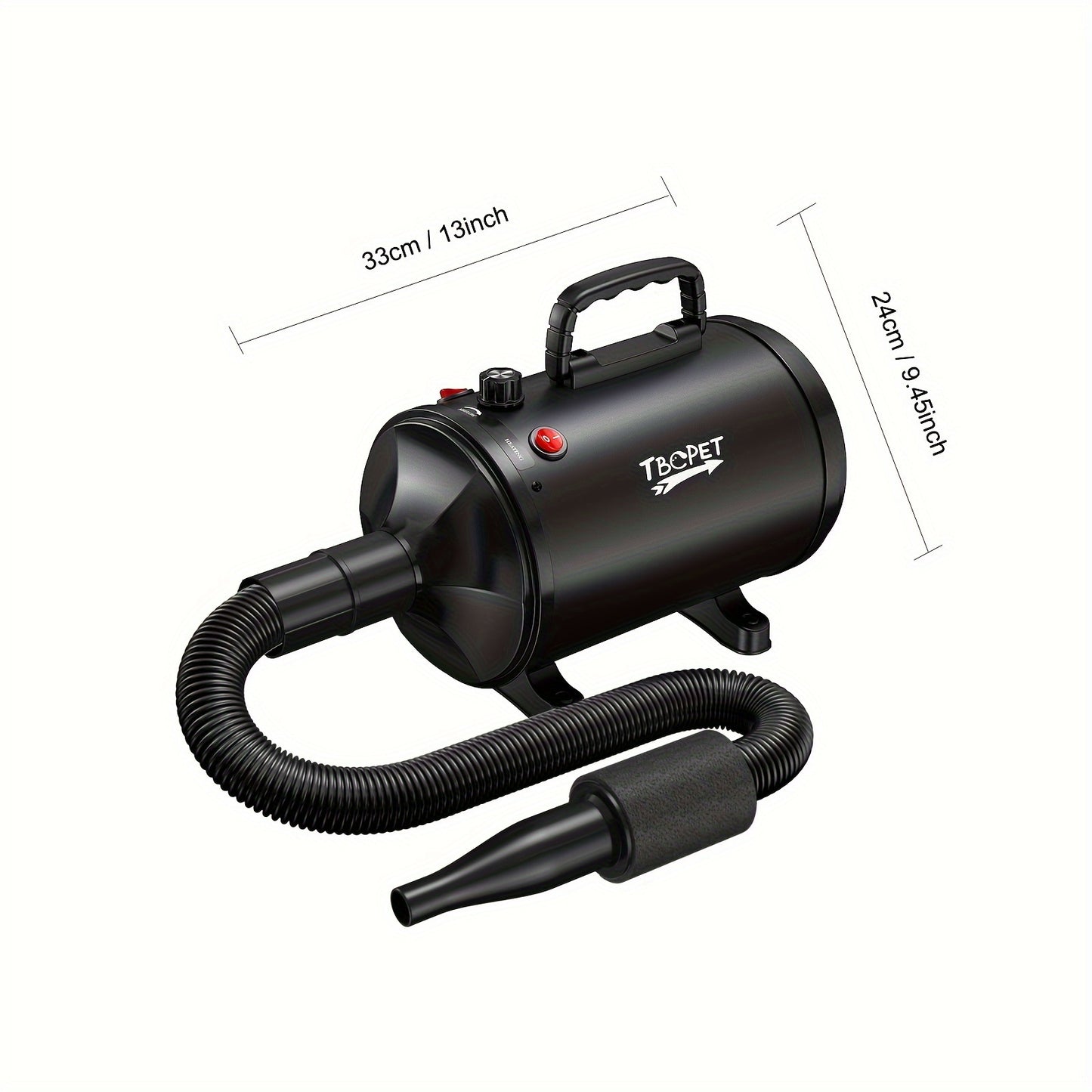 Dog Hair Dryer 3800W High Power - Professional Pet Grooming Blow Dryer with Adjustable Speed & Temperature Control, 4 Nozzles for Dogs & Cats, Easy to Use & Clean