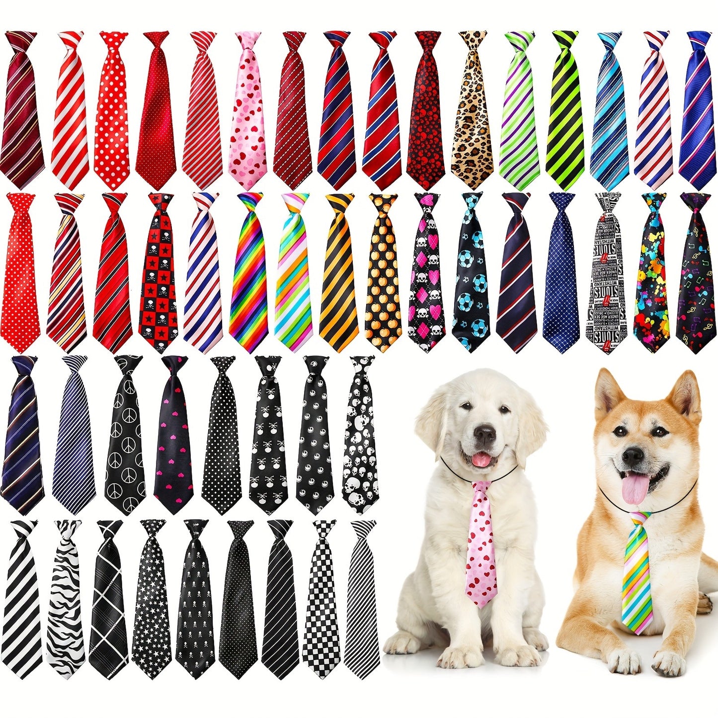 Dog Neck Ties Bulk Pack 30pcs Adjustable Grooming Bow Ties for Medium Large Dogs Mix Colors Holiday Birthday Daily Wear Pet Collar Accessories