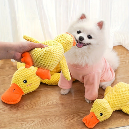 Large Plush Duck Dog Toy with Squeaker - Bite-Resistant Soft Chew Toy for Puppies & Large Breed Dogs, Durable Teething Toy for Golden Retrievers Corgis Pomeranians & All Breeds