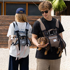 Dog Carrier Backpack for Cool, Comfortable Walks, Travel and Hiking with Four-Leg-Out Airflow