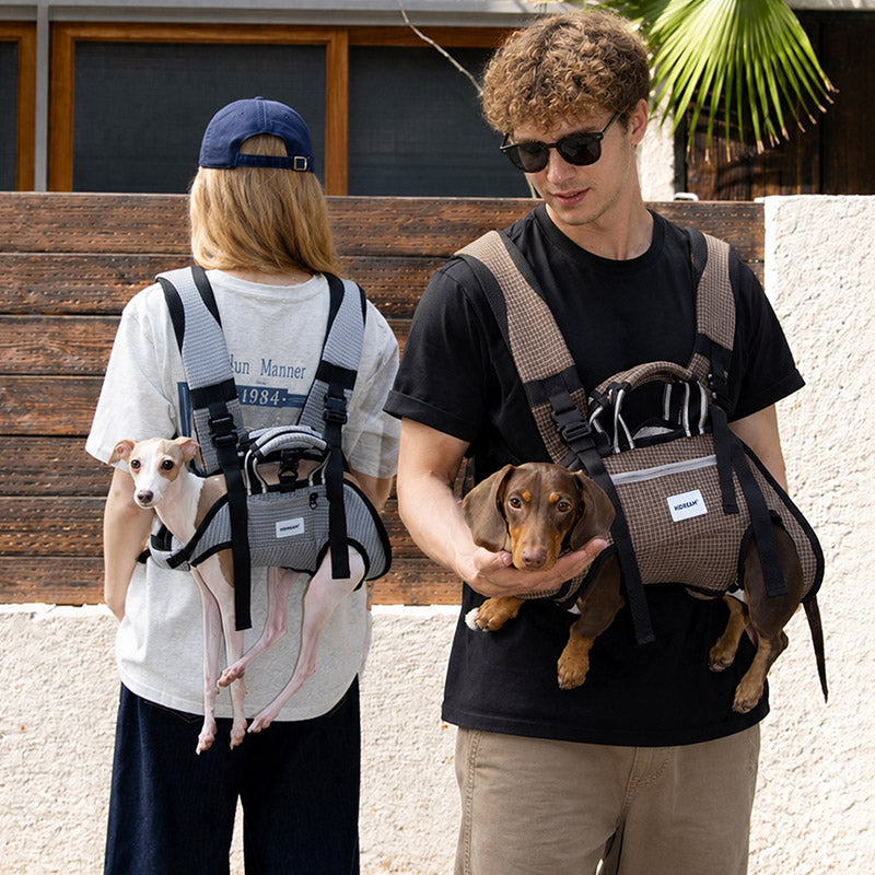 Dog Carrier Backpack for Cool, Comfortable Walks, Travel and Hiking with Four-Leg-Out Airflow