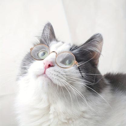 Pet Sunglasses 10-Pack Round Metal Retro Shades for Cats & Dogs – Assorted Colors Classic Hippie Glasses for Cosplay, Parties & Photo Props, Fun Pet Costume Accessory