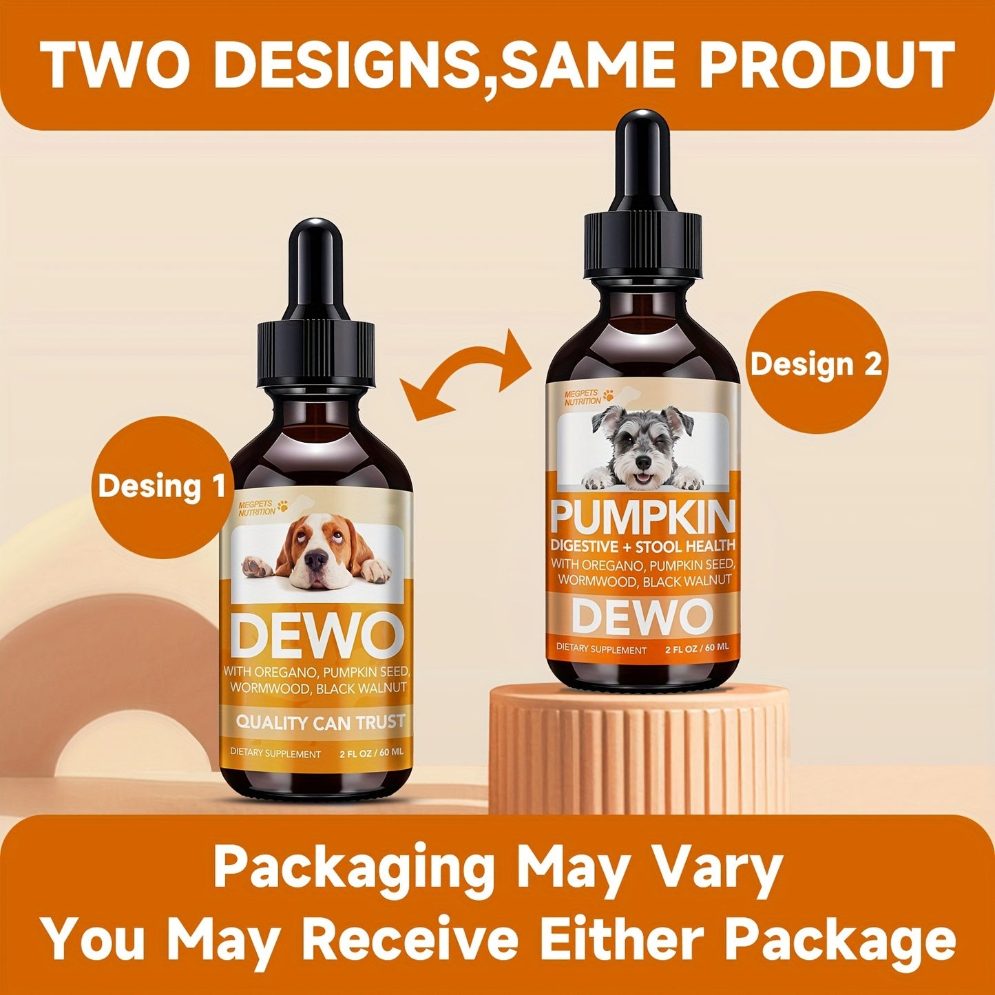 Pet Gut Wellness Drops with Black Walnut & Pumpkin Seed - Digestive Supplement for Dogs & Cats, Flora Balance, Intestinal Cleanliness & Overall Vitality, Natural Formula, 2 fl oz