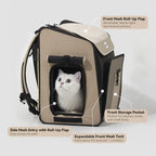 Pet Travel Backpack Tent for Cats and Small Dogs, Expandable 360° Ventilated Carrier for Car Trips, Camping and Home