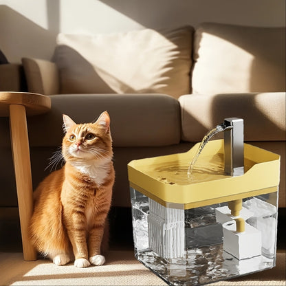 Pet Water Fountain Automatic 4-Stage Filtration – Ultra-Quiet USB Powered Circulating Fresh Water Dispenser with Visible Water Level Window, No Battery Needed, for Cats & Dogs | Home & Travel