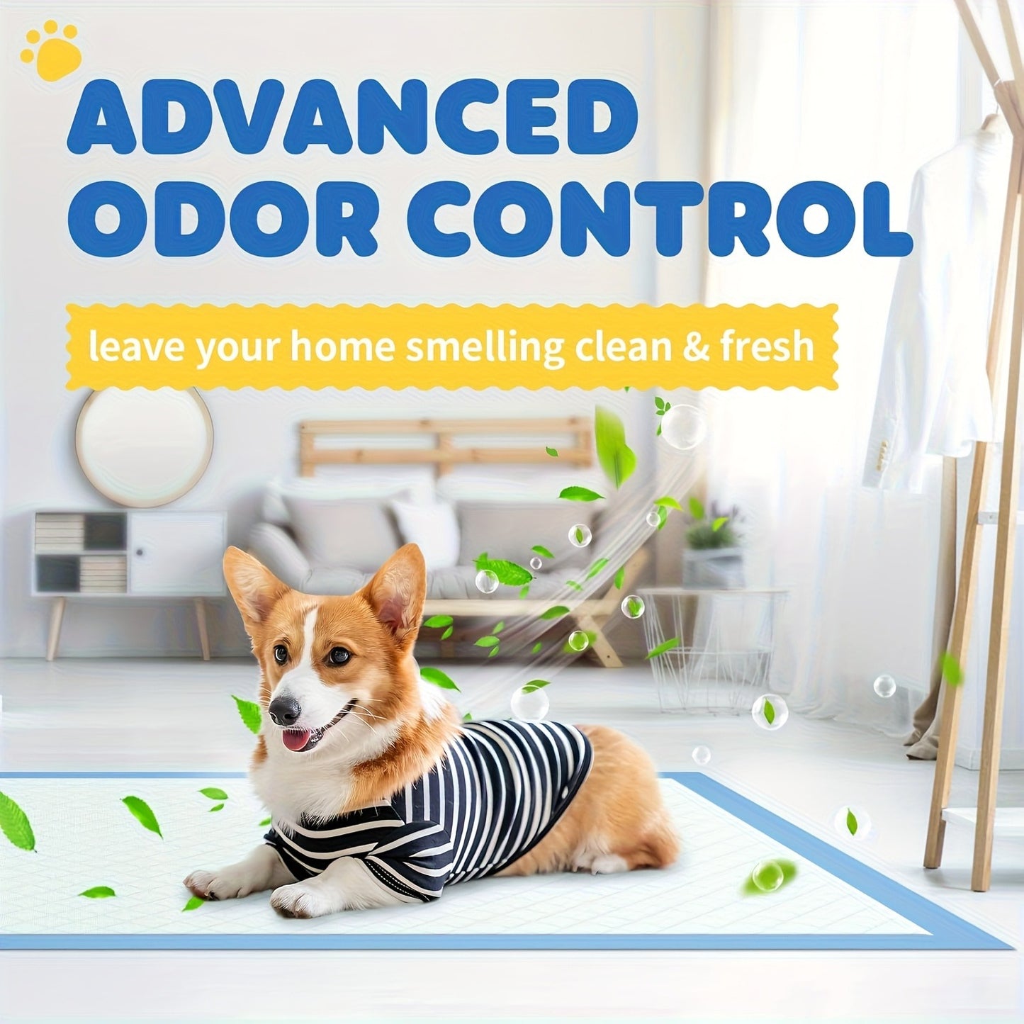 Dog Potty Pads Ultra Absorbent 6-Layer Thick – Mess-Proof Backing for Home, Travel & Camping, 300% Thicker for Active Dogs, 50 / 101 / 200 Pads (23.62" or 28x34 Inch)