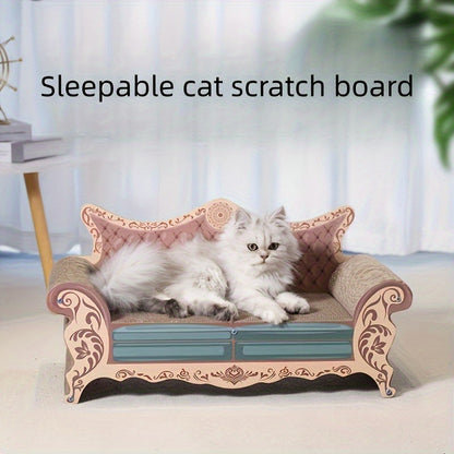Cat Scratching Board Sofa – Chaise Longue Cat Bed with Anti-Scratch Protection | L-Shaped Vertical Scratcher, Wear-Resistant & Non-Shedding, Large Cat Furniture