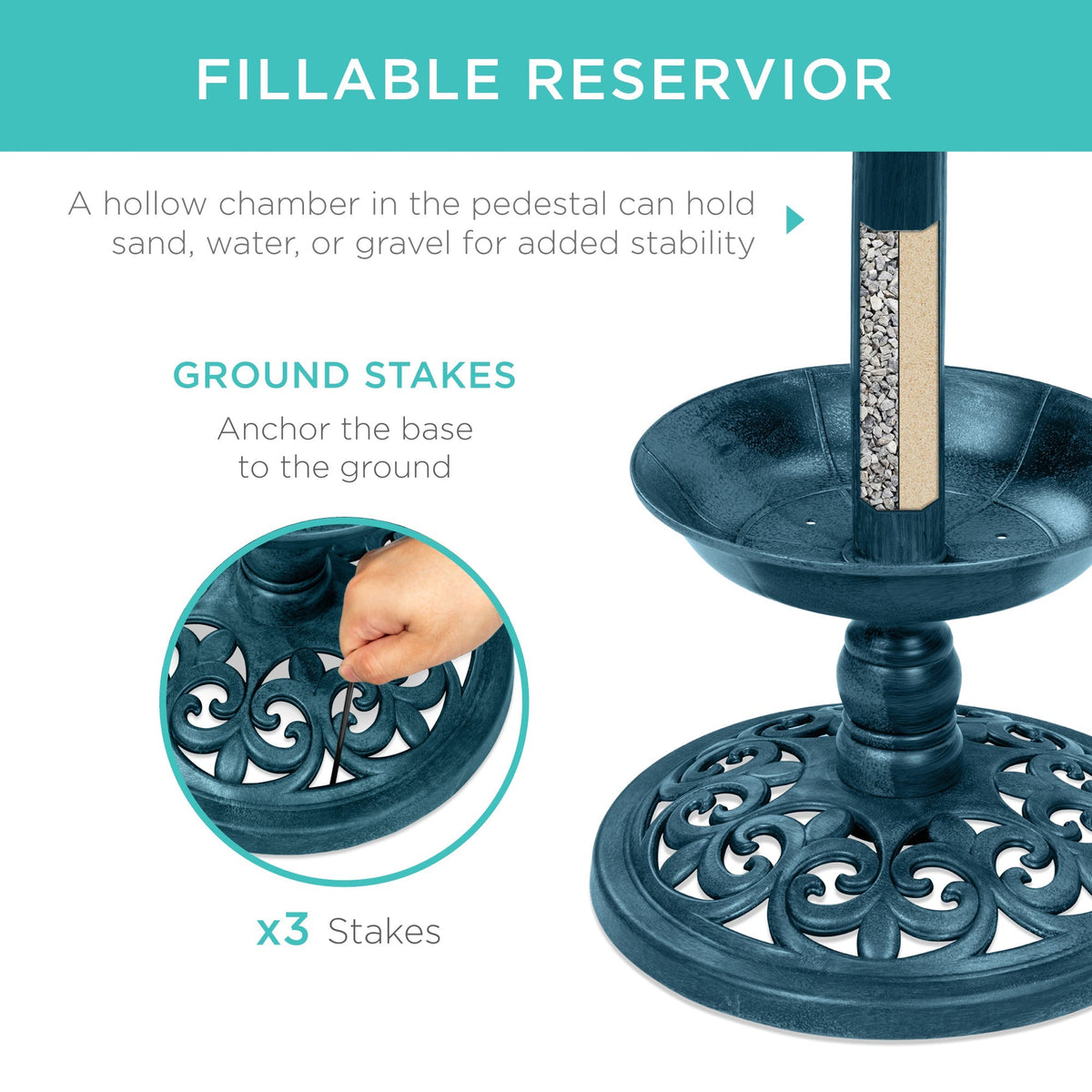 Solar Bird Bath with Planter product image 10