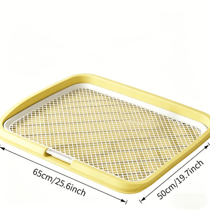 Indoor Dog Potty Tray with Removable Grating - Leak-Proof Puppy Training Toilet, Washable Pee Pad Holder for Apartments, Easy Clean Dog Bathroom, 7 Colors, Small & Large Sizes