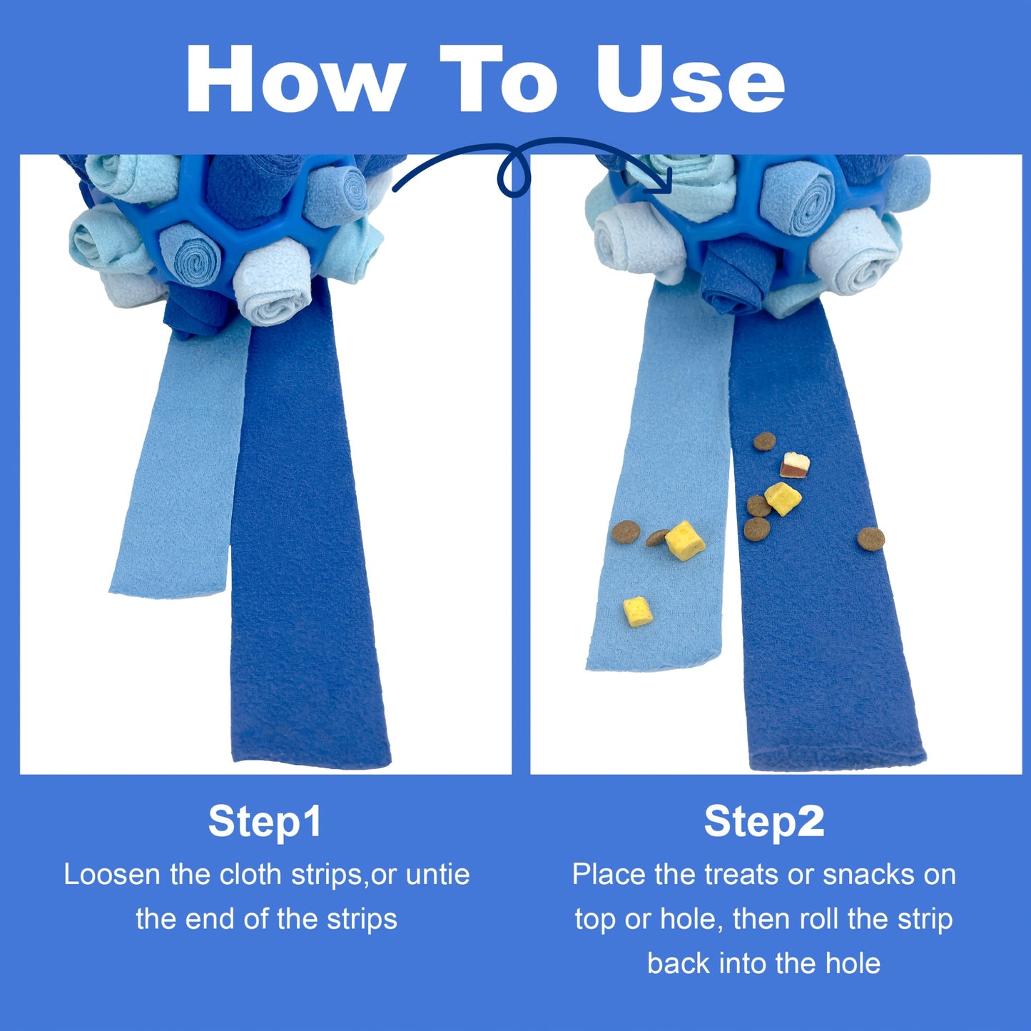 Snuffle Ball Dog Toy - Interactive Foraging Treat Dispenser & Slow Feeder Puzzle Toy for Small Medium Large Dogs, Snuffle Mat Ball for Mental Stimulation, Puppy Enrichment Toy, No Battery Required