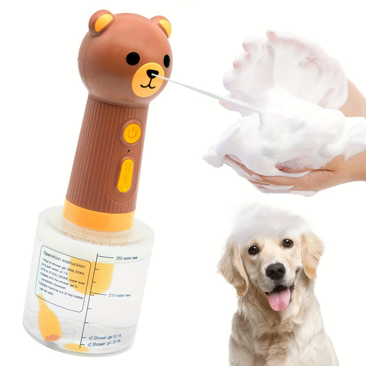 Pet Foam Bath Dispenser Electric - Automatic Dog Soap Shampoo Mixing Bottle IPX7 Waterproof Rechargeable Cleaning Foam Machine for Dog Cat Puppy & Children