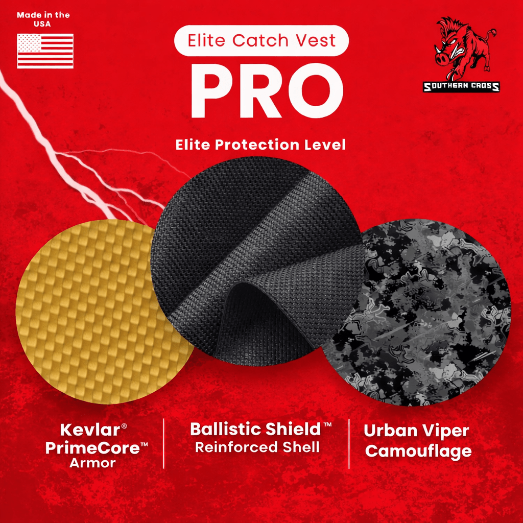 Elite Catch Vest PRO - Attached Collar Extreme Protection - Southern Cross Cut Gear