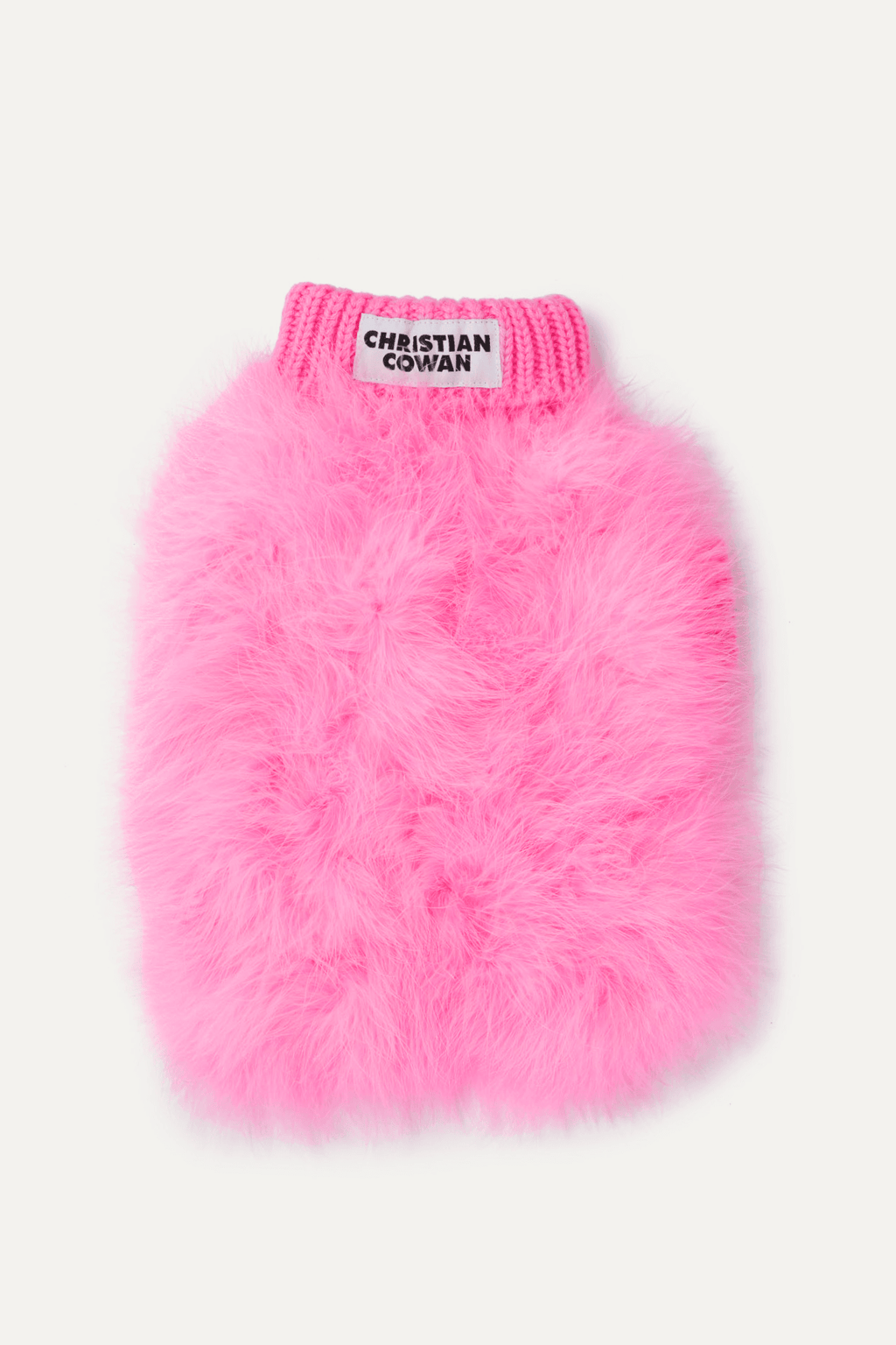 Feather-Accent Chunky Knit Dog Sweater, Hot Pink / S