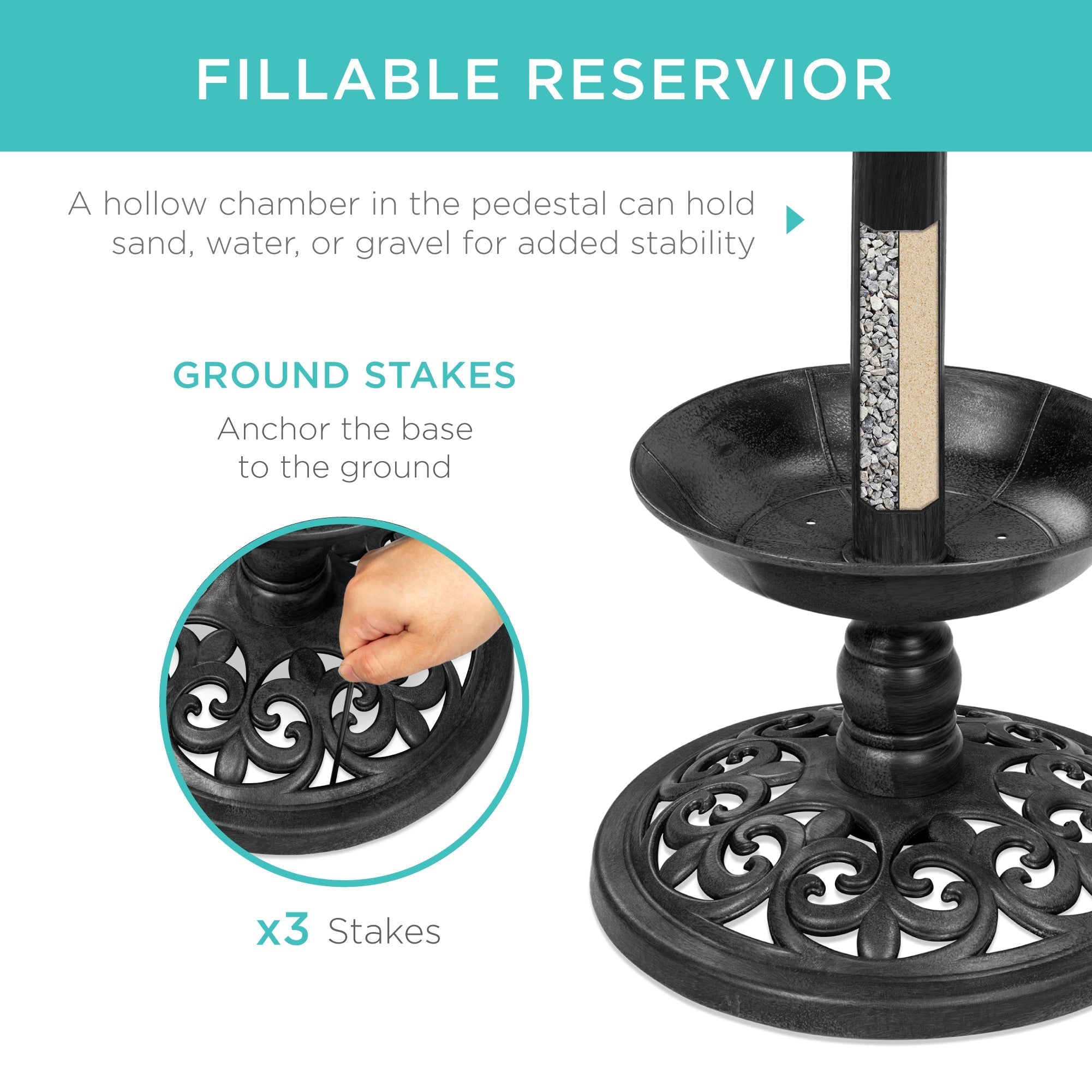 Solar Bird Bath with Planter product image 17