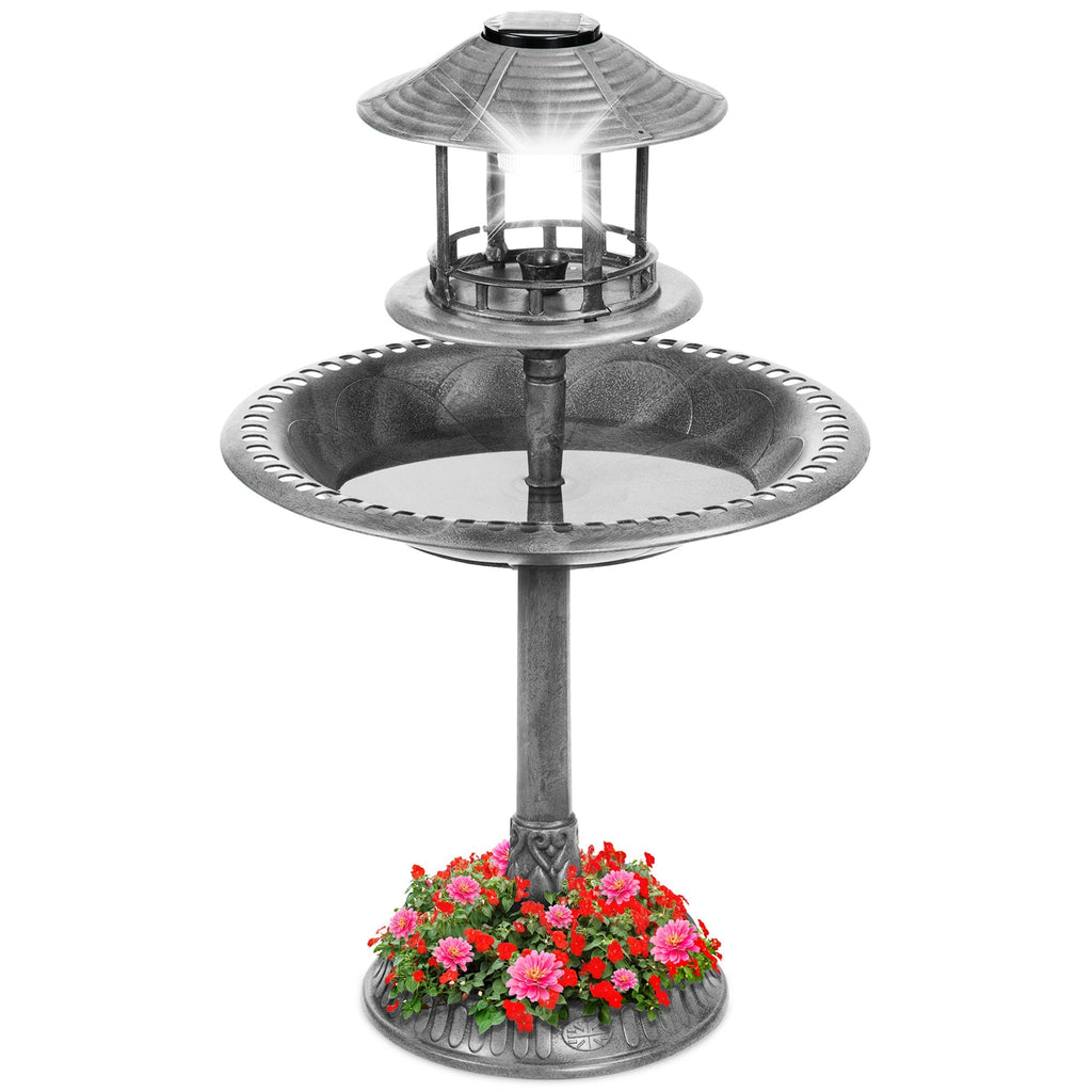 Solar Lighted Pedestal Bird Bath product image 8