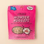 Polkadog Wonder Nuggets Turkey & Cranberry dog treats pouch packaging on a beige background
