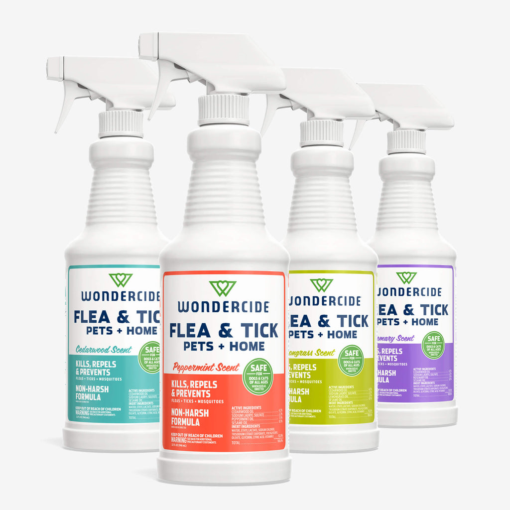 The full lineup of Wondercide Flea & Tick Pets and home sprays