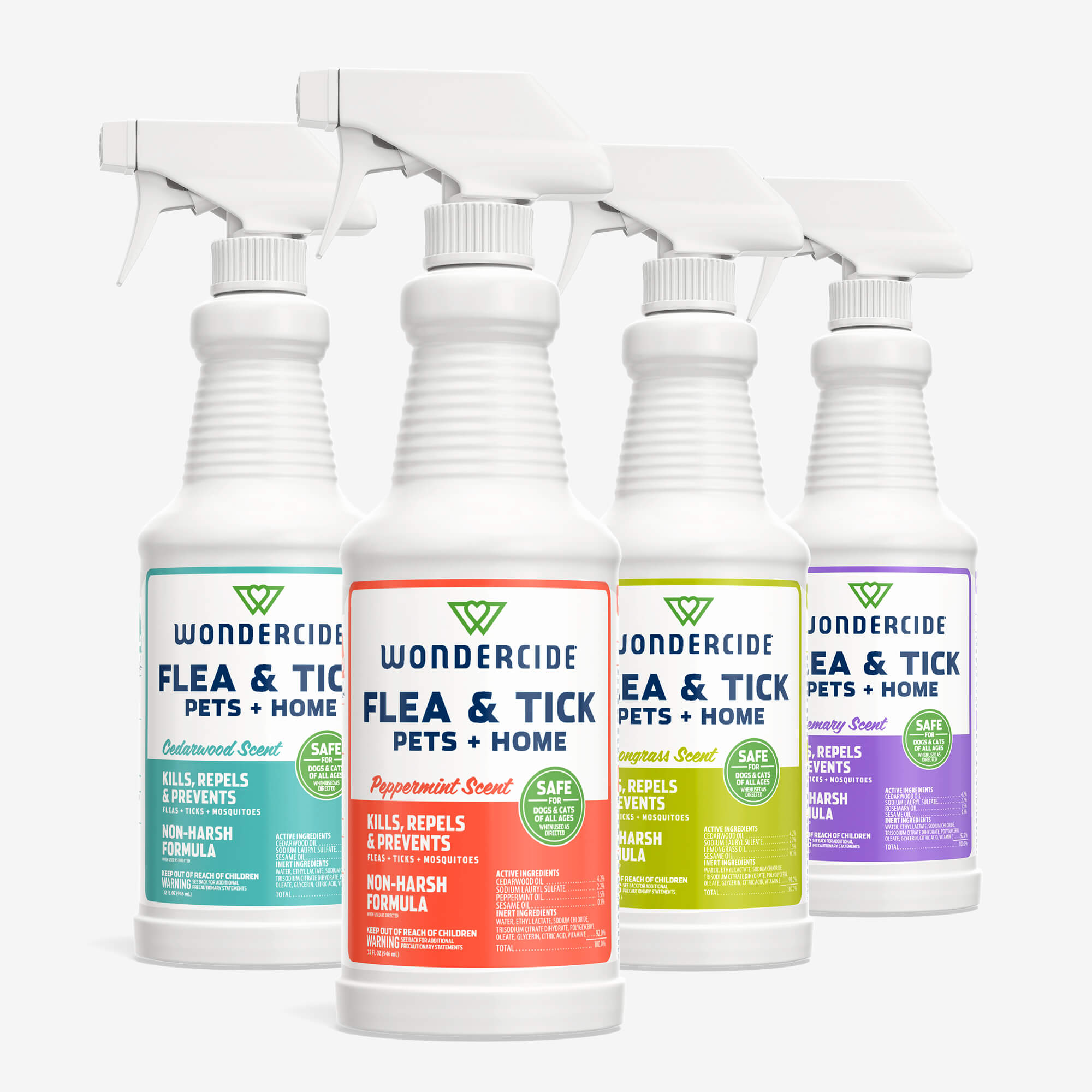 The full lineup of Wondercide Flea & Tick Pets and home sprays