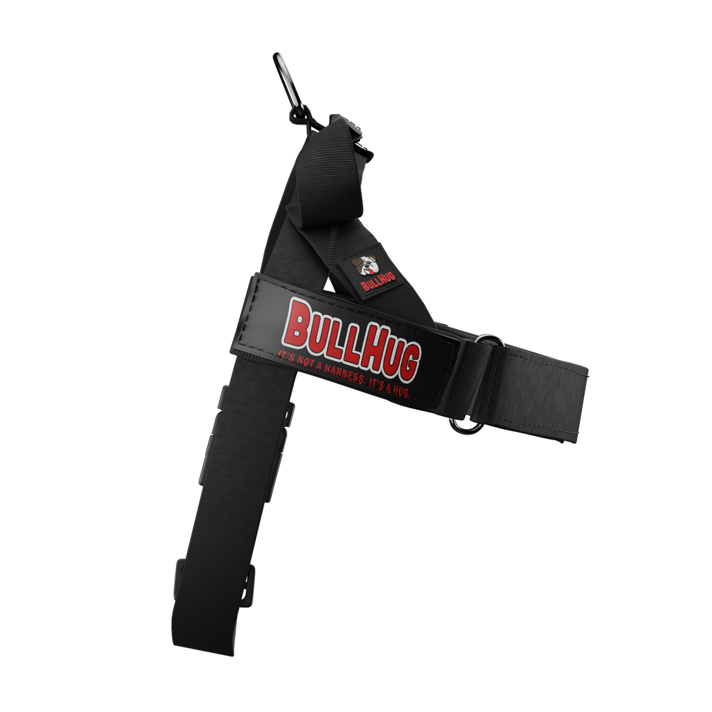 Black BullHug Dog Harness – Non-Choking, Adjustable