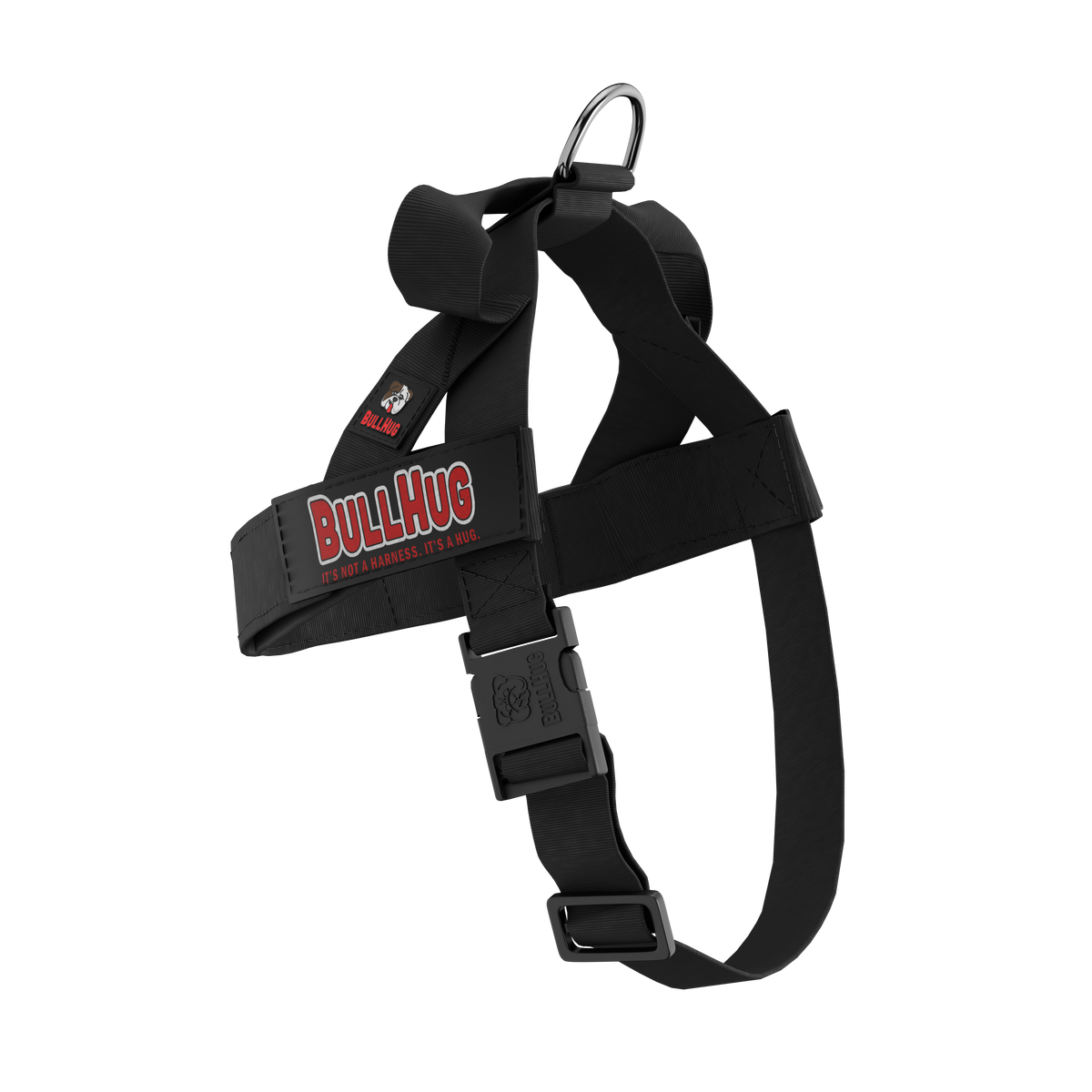 Black BullHug Dog Harness – Non-Choking, Adjustable