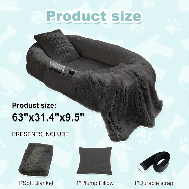 Human Dog Bed Extra Large - 70x44x11 Inch Washable Faux Fur Orthopedic Dog Bed for People & Pets, Non-Slip Giant Dog Bed with Removable Cover, Napping Lounger for Adults & Dogs in Multiple Colors