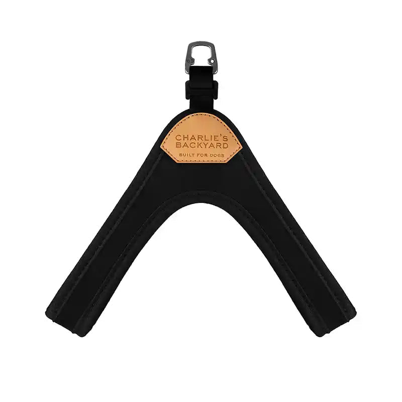 charlie's backyard black easy buckle dog harness