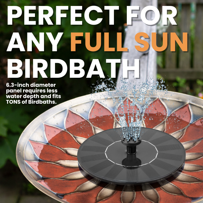 One-Piece Solar Bird Bath Fountain Kit product image 3