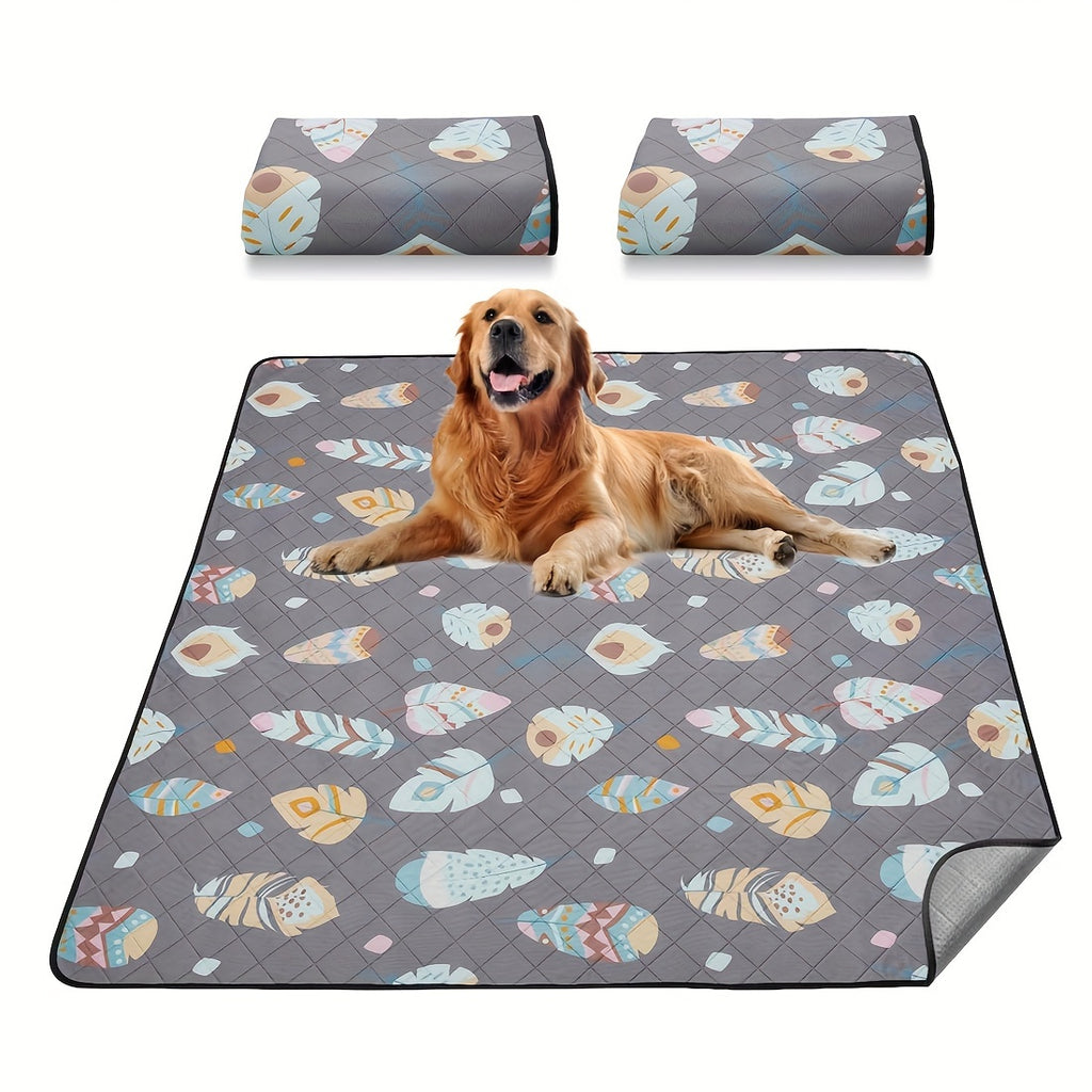 1/2/4pack LOOBANI Washable Pee Pads for Dogs, Ultra-Absorbent and Leak-Proof Whelping Pads, Non-Slip Reusable Puppy Pads, Puppy Training Pads for Playpen, Crate, Housebreak (Gray)