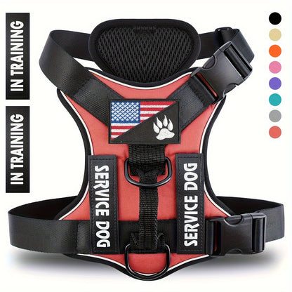 Reflective Dog Harness Vest with Handle Adjustable No-Pull Pet Vest for Walking Running & Training - Easy Control for Small Medium Large Dogs XS S M L XL Multiple Colors