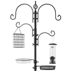 Four-Hook Steel Bird Feeding Station, Black