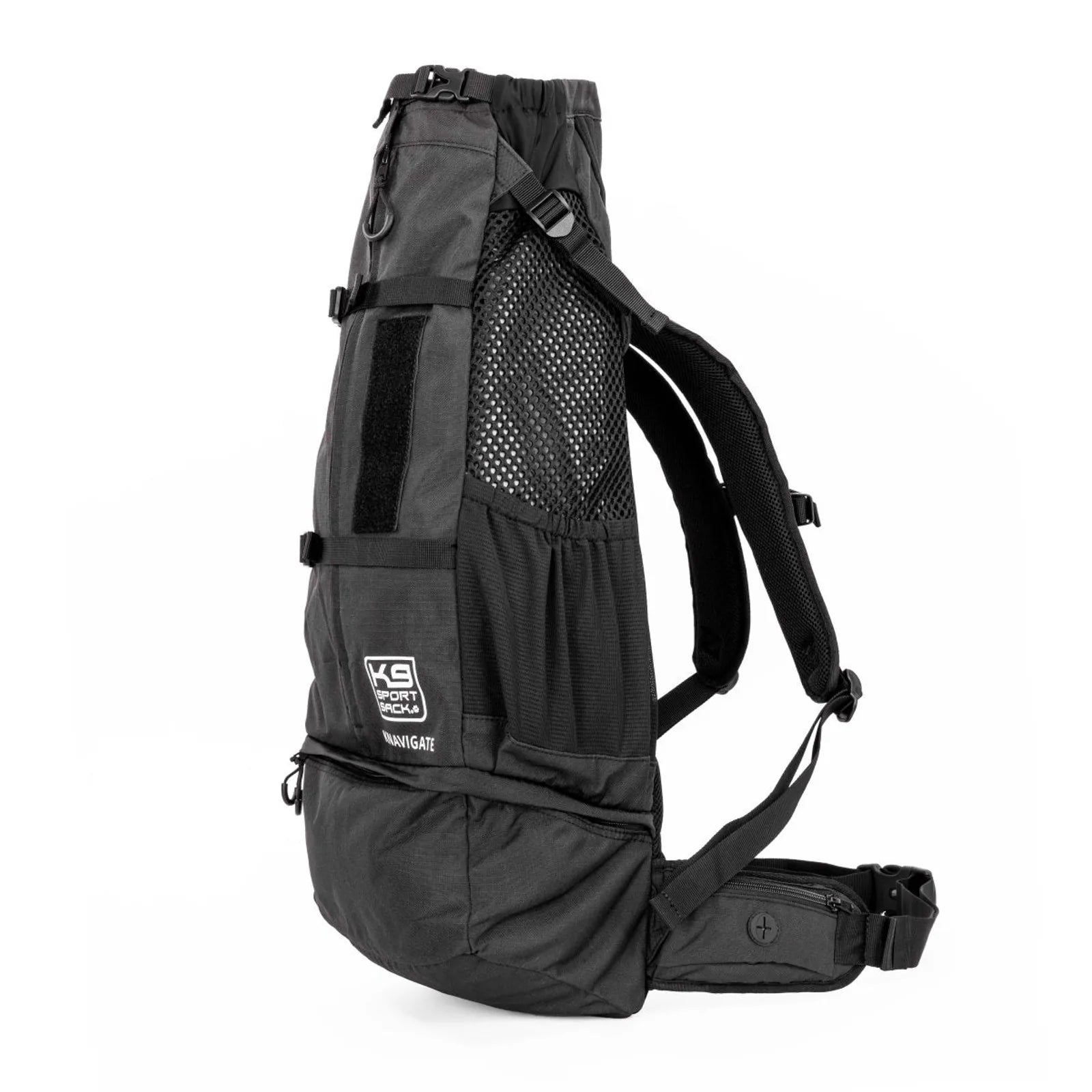 Knavigate | Advanced Dog Carrier with Internal Frame & Hip Belt Large (20"-22" from collar to tail) / Midnight Black variant