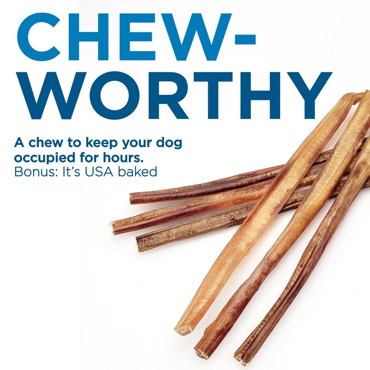 12-Inch Odor-Free Bully Sticks, USA-Baked Single-Ingredient Beef Dog Chews in 6 to 50 Count Packs source image 5