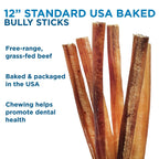 12-Inch Odor-Free Bully Sticks, USA-Baked Single-Ingredient Beef Dog Chews in 6 to 50 Count Packs source image 7
